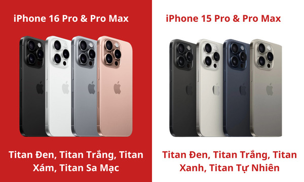 So sánh iPhone 16 và iPhone 15: Các tuỳ chọn màu sắc trên 2 series iPhone 16 và iPhone 15