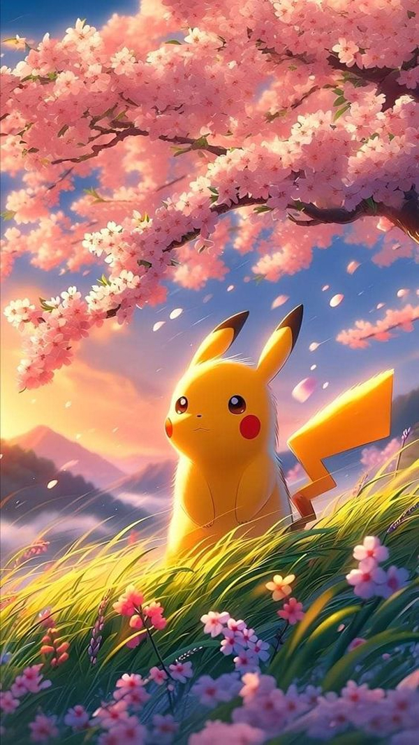 Hình nền anime đáng yêu cho các fan của Pikachu