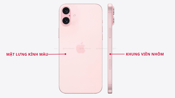 Thiết kế khung viền và mặt lưng iPhone 16