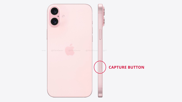 Vị trí nút Capture Button trên cạnh viền phải iPhone 16