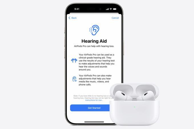 Tính năng kiểm tra thính lực bằng AirPods Pro 2 trên iPhone. Ảnh: Apple