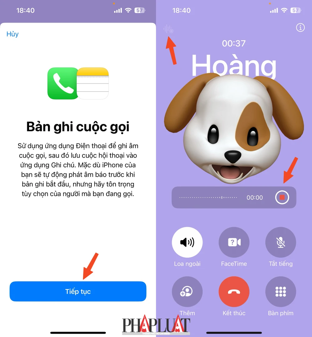 iOS 18.1 beta 4 hỗ trợ ghi âm cuộc gọi trên iPhone. Ảnh: MINH HOÀNG