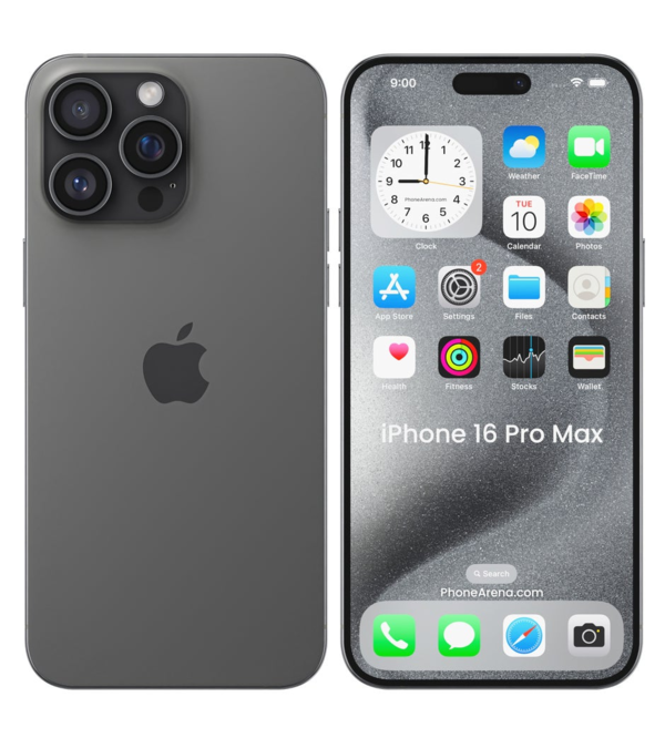 Ảnh minh họa iPhone 16 Pro và 16 Pro Max đen