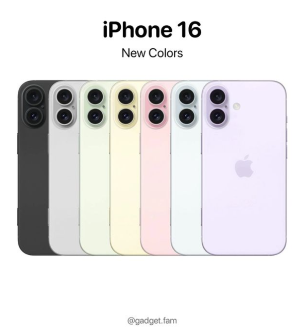 @gadget.fam đăng tải hình ảnh bảng màu iPhone 16 Plus vào 11/4/2024