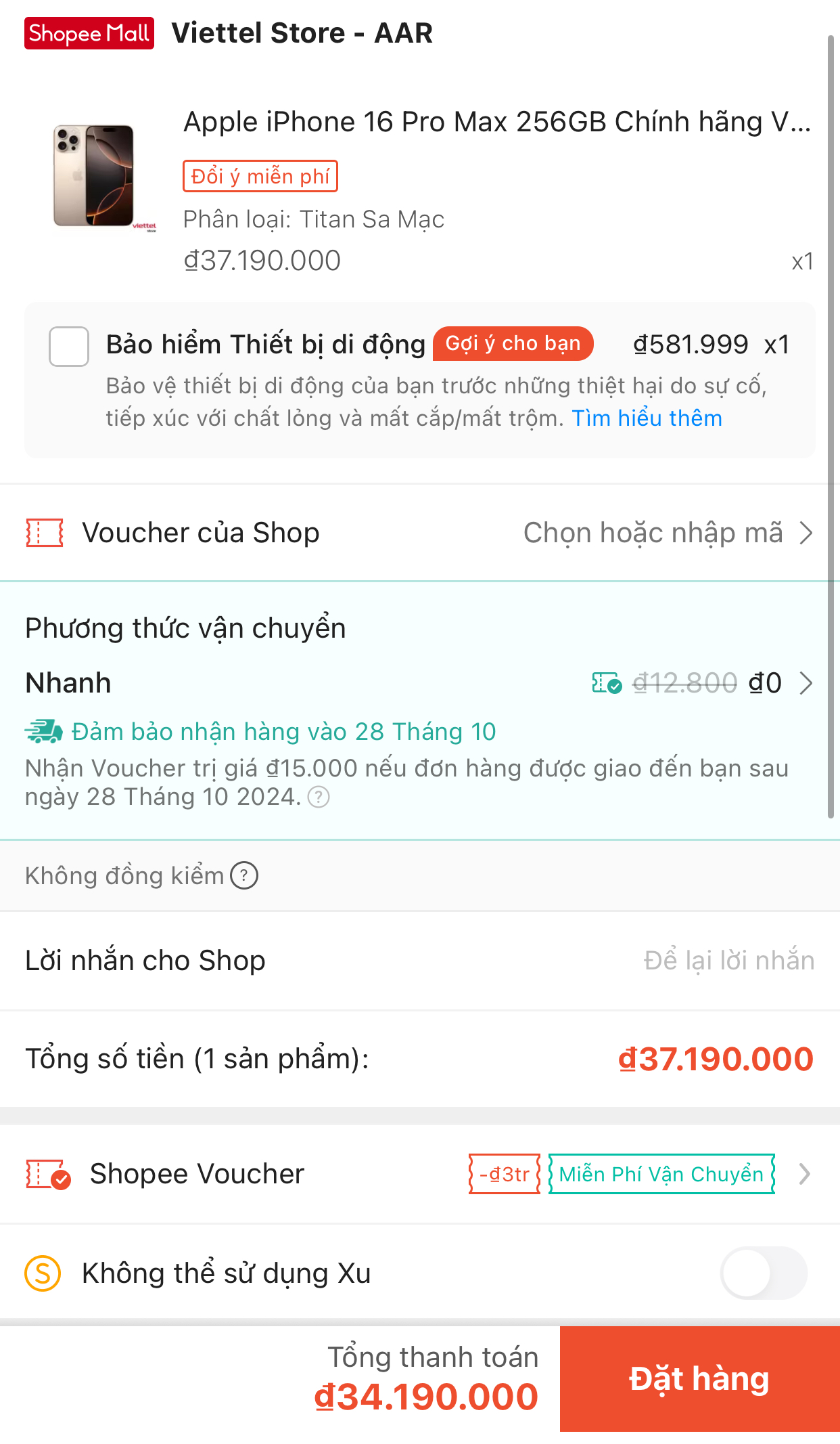 Săn iPhone 16 Pro Max trong ngày sale 25/10: Màu Titan Sa Mạc về hàng nhiều, giá đã 