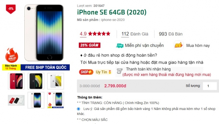 iPhone SE 2 ha gia thung san nhu iPhone 11